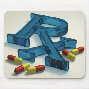 3D RX symbol with capsules Mouse Pad