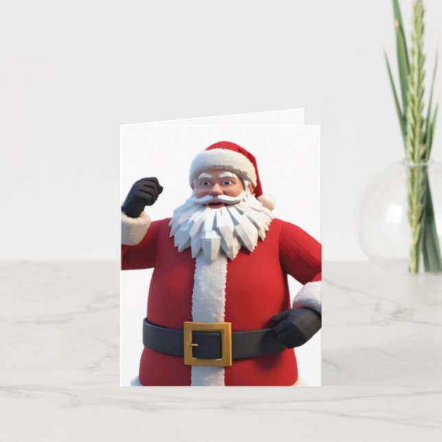 3D Santa Claus Christmas Greeting Card – Festive H (Front)