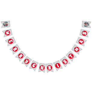 3D Santa Claus Christmas Red Holiday Bunting