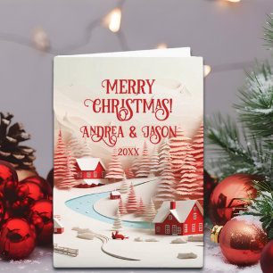 3D Scandinavian Winter Landscape Card