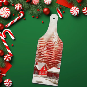 3D Scandinavian Winter Landscape Cutting Board