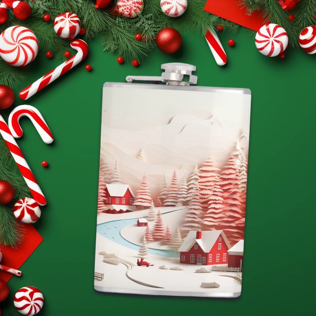 3D Scandinavian Winter Landscape Hip Flask (Creator Uploaded)