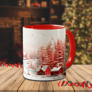 3D Scandinavian Winter Landscape Mug