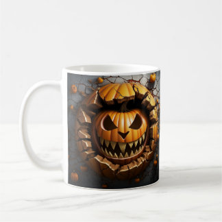 3d Scary Halloween Pumpkin Mug
