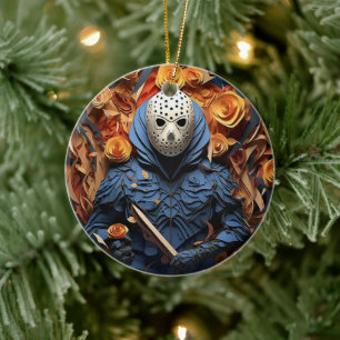 3D Scary Killer Halloween Christmas Ceramic Ornament