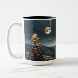 3D Scenic Moonlit Night Forest Mug | Full Moon Art