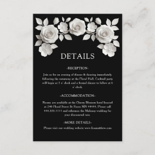 3D Sculptured Roses Black And White Enclosure Card