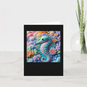 3d Seahorses Sticker Card