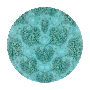 3D Shades of green original fractal design Cutting Board