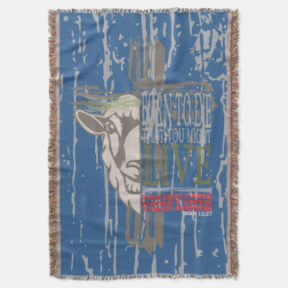 3D Shadow Cross Sacrificial Lamb Born To Die Throw Blanket