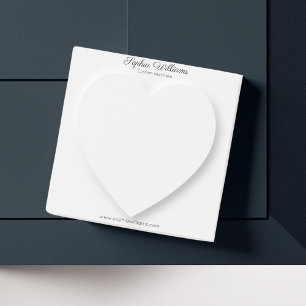 3D shadow white heart minimalist Post-it Notes