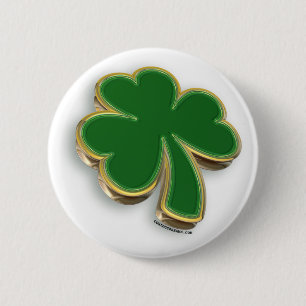 3D Shamrock 6 Cm Round Badge