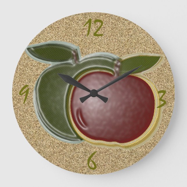 3D Shiny Apples (textured) Wall Clock (Front)