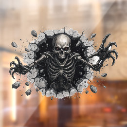 3D Skeleton Bursting Wall Halloween