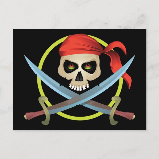 3D Skull and Crossbones Postcard (Front)