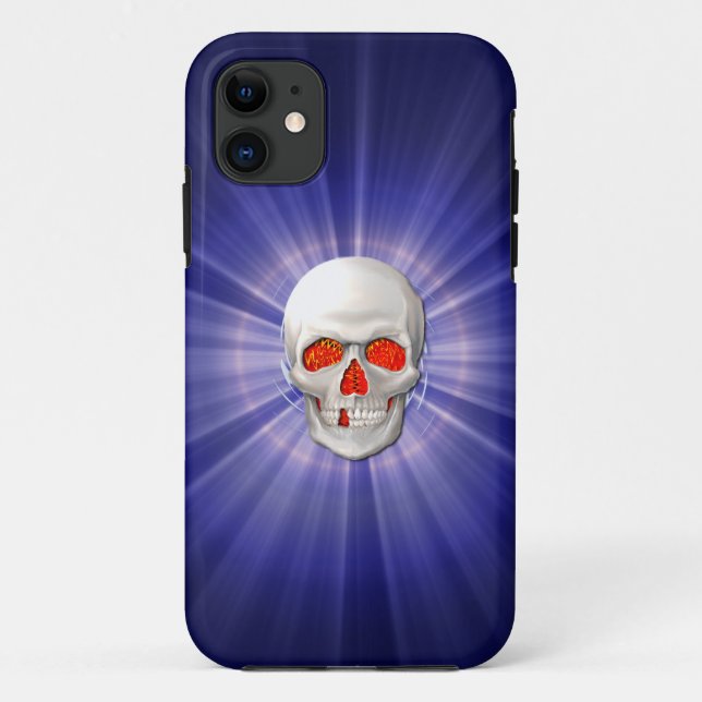 3D Skull - Angel of Death with Blue Halo Case-Mate iPhone Case (Back)
