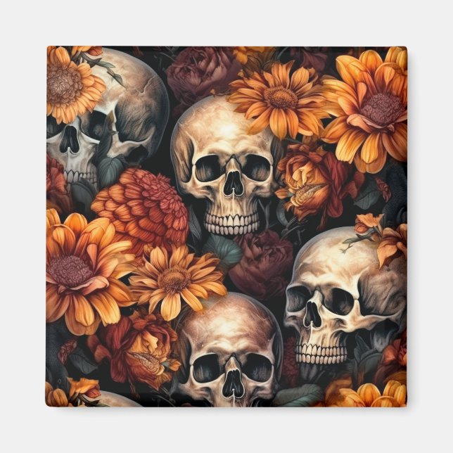 3D Skull Art Magnet (Front)