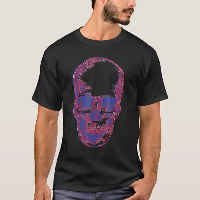 3d Skull Gothic Surreal Art T-Shirt (Front)