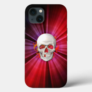 3D Skull in Glowing Fire iPhone 13 Case