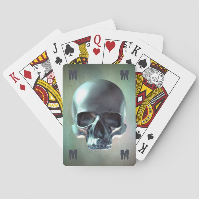 3D skull render Playing Cards (Back)