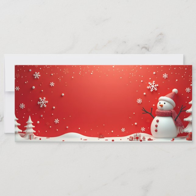 3D Snow Bonus on Red Background (Front)