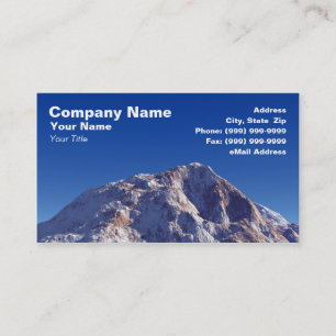 3D Snow Covered Mountain Against Clear Blue Sky Business Card