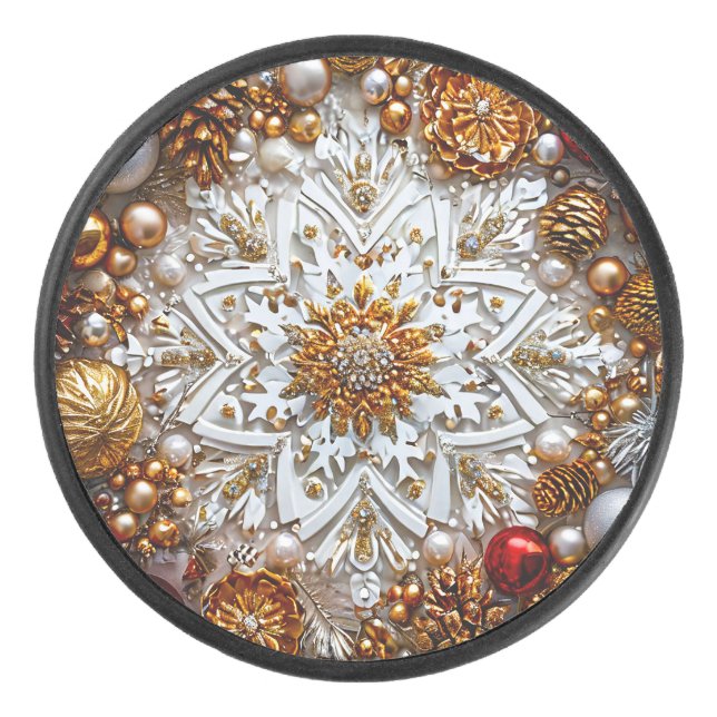 3d snowflake ornament hockey puck (Front)