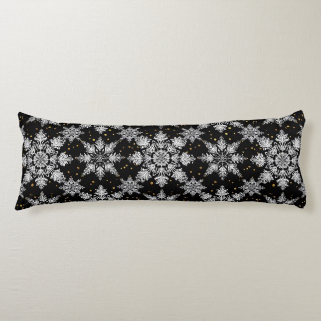 3d snowflakes body cushion (Front)