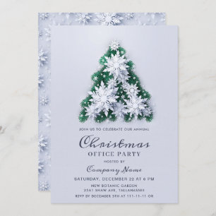 3D Snowflakes Christmas Corporate Holiday Party Invitation