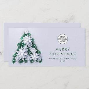 3D Snowflakes Christmas Tree Corporate Greeting Holiday Card