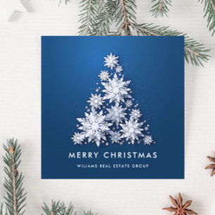 3D Snowflakes Christmas Tree Corporate Greeting Holiday Card