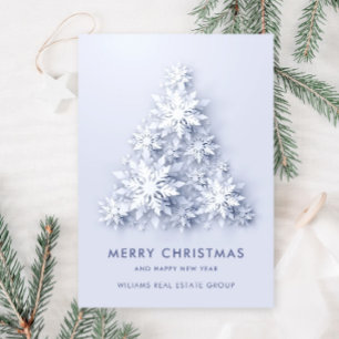3D Snowflakes Christmas Tree Corporate Greeting Holiday Card