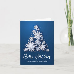 3D Snowflakes Christmas Tree Corporate Greeting Holiday Card