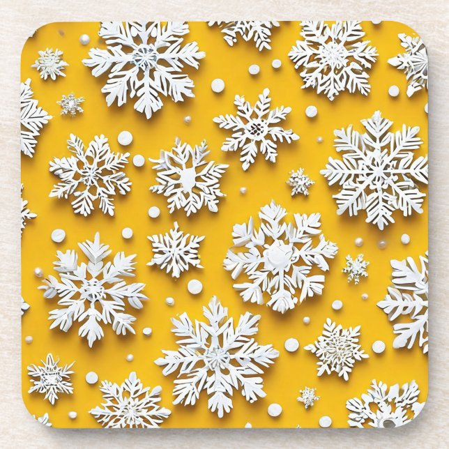 3d snowflakes coaster (Front)