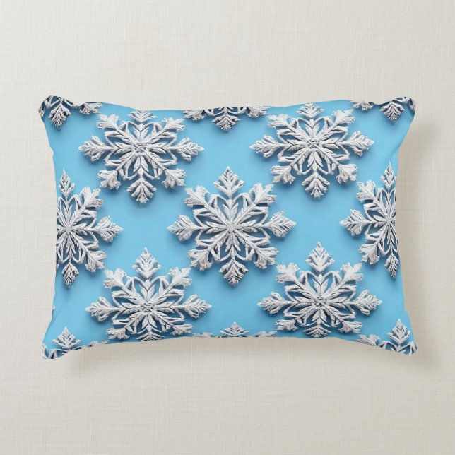 3d snowflakes decorative cushion (Front)