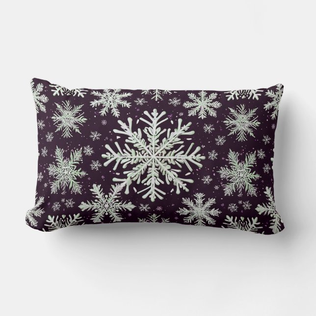3d snowflakes lumbar cushion (Front)