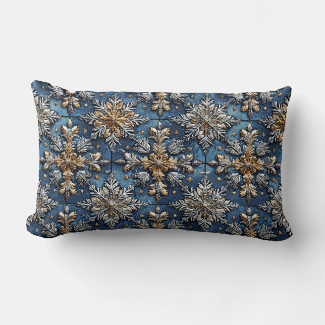 3d snowflakes lumbar cushion (Front)