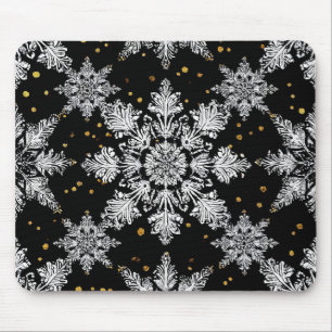 3d snowflakes mouse pad