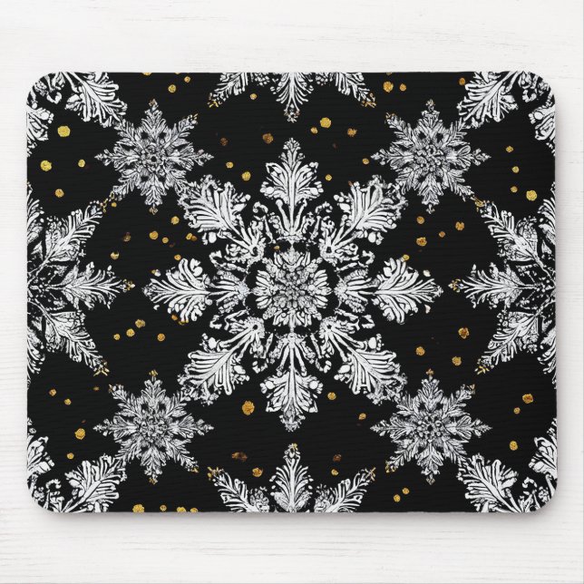 3d snowflakes mouse pad (Front)