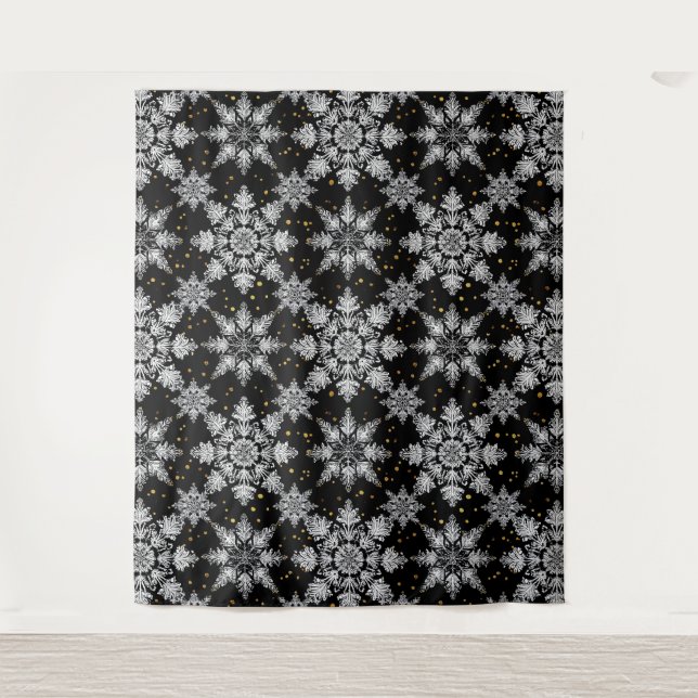 3d snowflakes tapestry (Front)