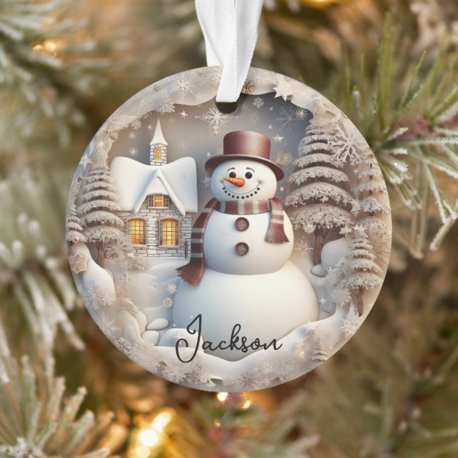 3D Snowman Christmas Ornament (Tree)