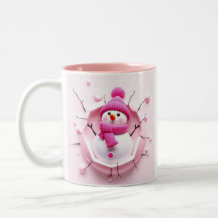 3d snowman mug wrap, 3d design wrap mug