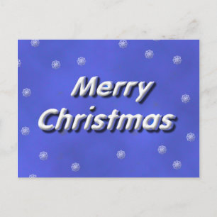 3D Snowy Merry Christmas Postcard