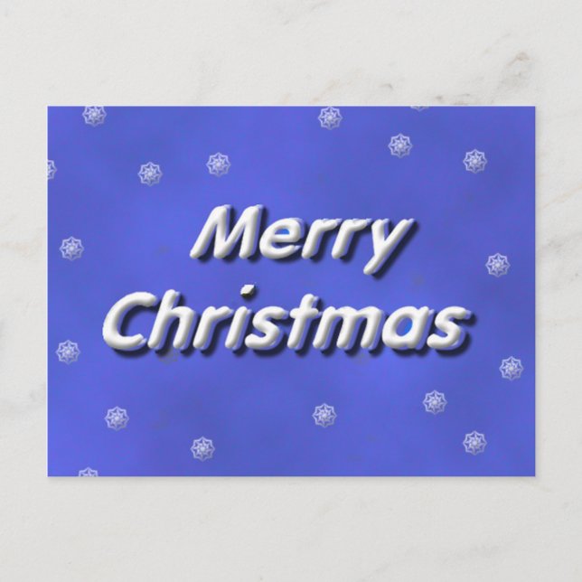 3D Snowy Merry Christmas Postcard (Front)