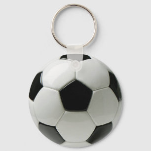 3D Soccer ball Basic Button Keychain