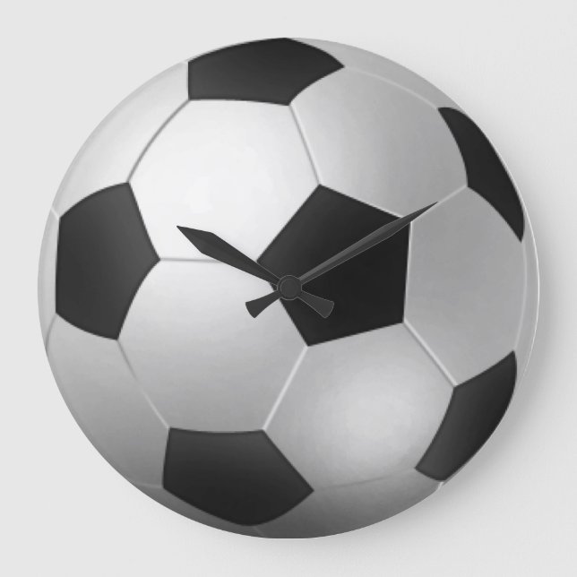 3D Soccer Ball - it's soccer time! Large Clock (Front)
