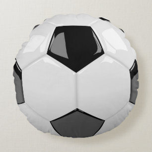 3D soccer ball Round Cushion
