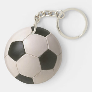 3D Soccerball Black White Football Key Ring