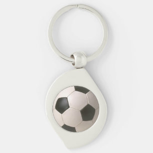 3D Soccerball Black White Football Key Ring