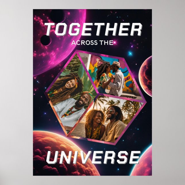 3D Space-Planet Photocubes Poster (Front)